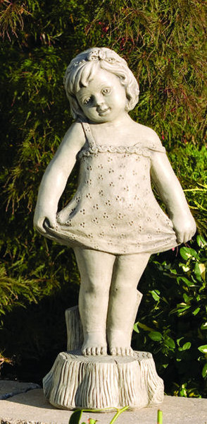 Bashful Girl Large Cement Garden Statue